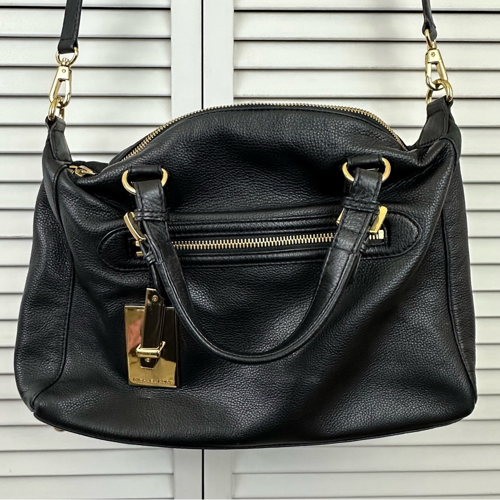 Michael Kors Black Leather Satchel - Picture 3 of 10